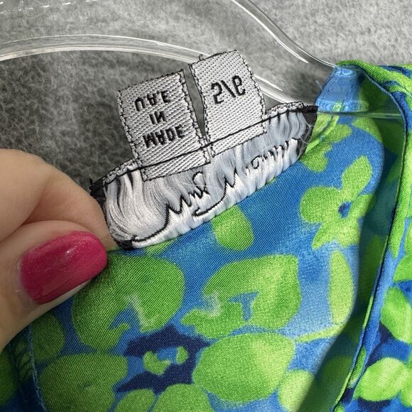 Vintage 90s Y2K My Michelle Maxi Dress Womens 5/6 Floral Sleeveless Blue Green - Picture 4 of 6